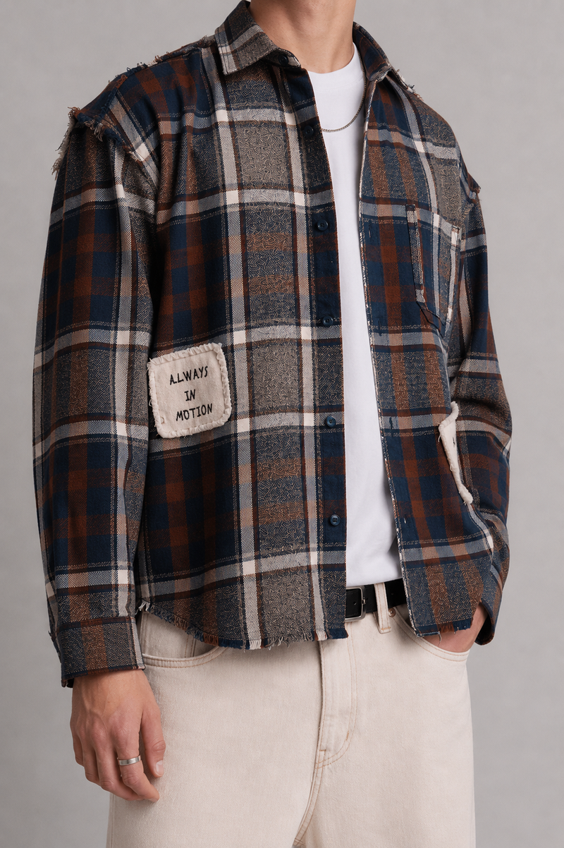 DRO Journey Flannel - Earth Brown Plaid