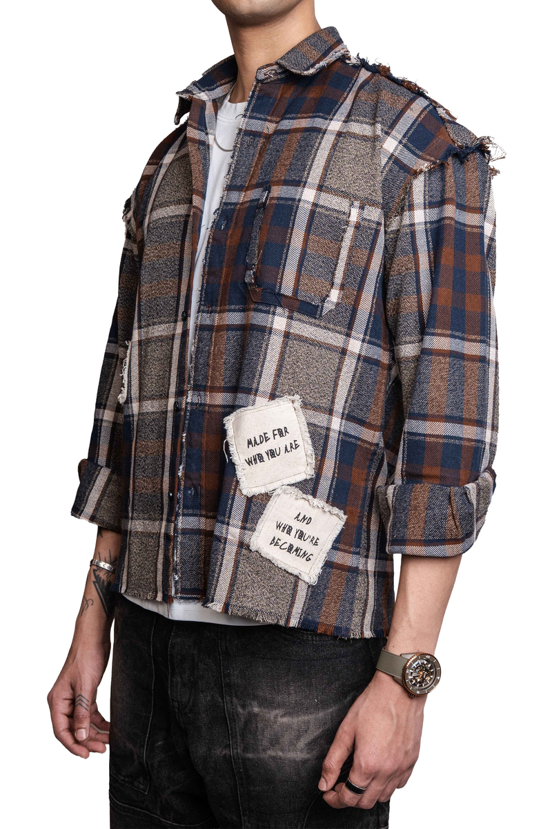 DRO Journey Flannel - Earth Brown Plaid