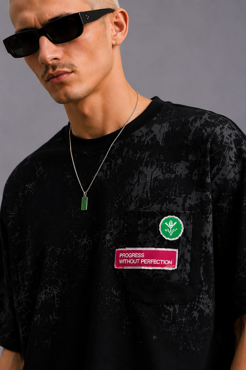DRO Woven Progress Tee - Charcoal