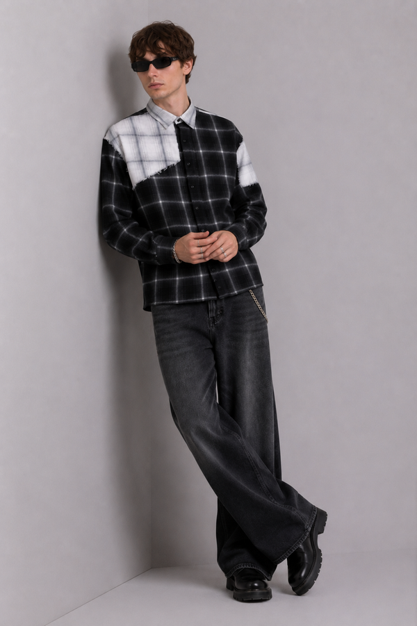 DRO In Between Flannel - Black & White