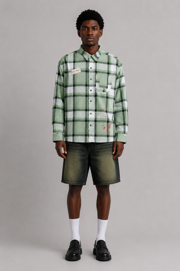 DRO In Motion Flannel - Olive Plaid
