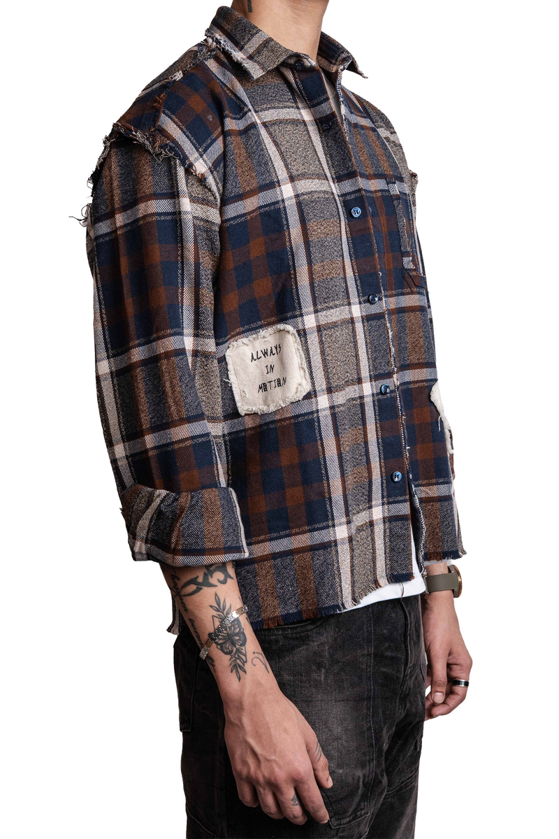 DRO Journey Flannel - Earth Brown Plaid