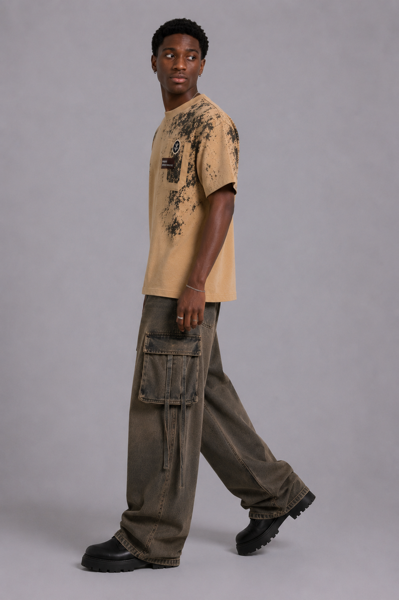 DRO Woven Progress Tee - Pebble