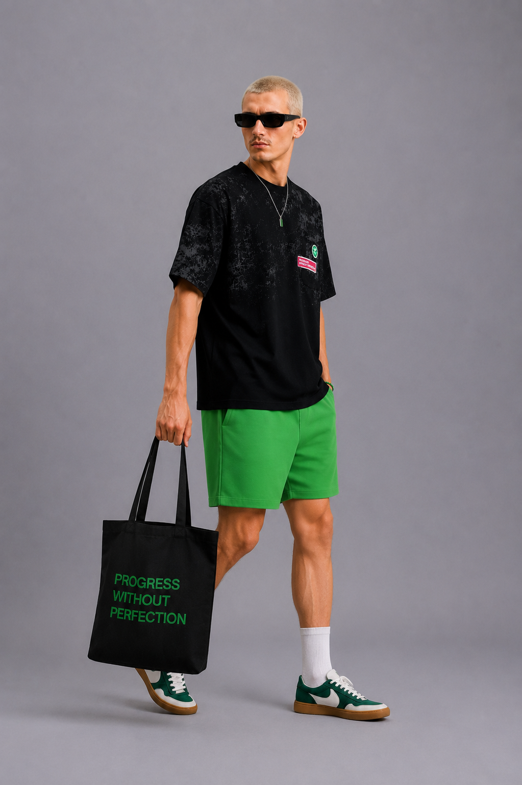 DRO Woven Progress Tee - Charcoal